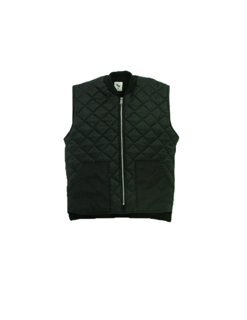 These vests are made of 100% polyester fill quilted nylon outer shell and lined with a warm 100% polyester fleece.  ~Made in Canada  ~#5 YKK zipper  ~ribbed collar  ~drop tail    Available in black    Sizing and Pricing  Sizes S, M, L, and XL ~ $47.07  Sizes XXL - 3XL ~ $50.69