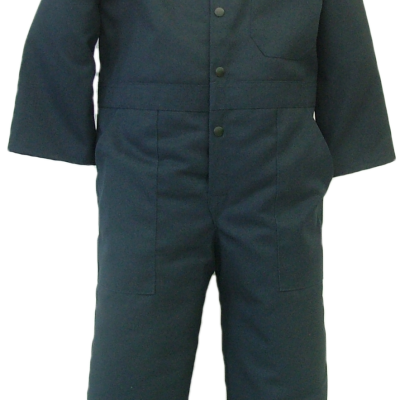 Long sleeve children's coverall. These coveralls are made with a durable 7.5 oz., 65% polyester/35% cotton blend twill fabric   ~Made in Canada  ~one chest pocket  ~two front pockets  ~two rear hip pockets  ~domed front closure  ~machine washable    Colors available:  navy, green, grey, black, tan, pink, camouflage.    Sizes and Pricing:  Size 2 and 4 ~ $28.55  Size 6 and 8 ~ $30.13  Size 10 and 12 ~ $32.23  Size 14 and 16 ~  $35.95    An additional surcharge will apply for camouflage coveralls.