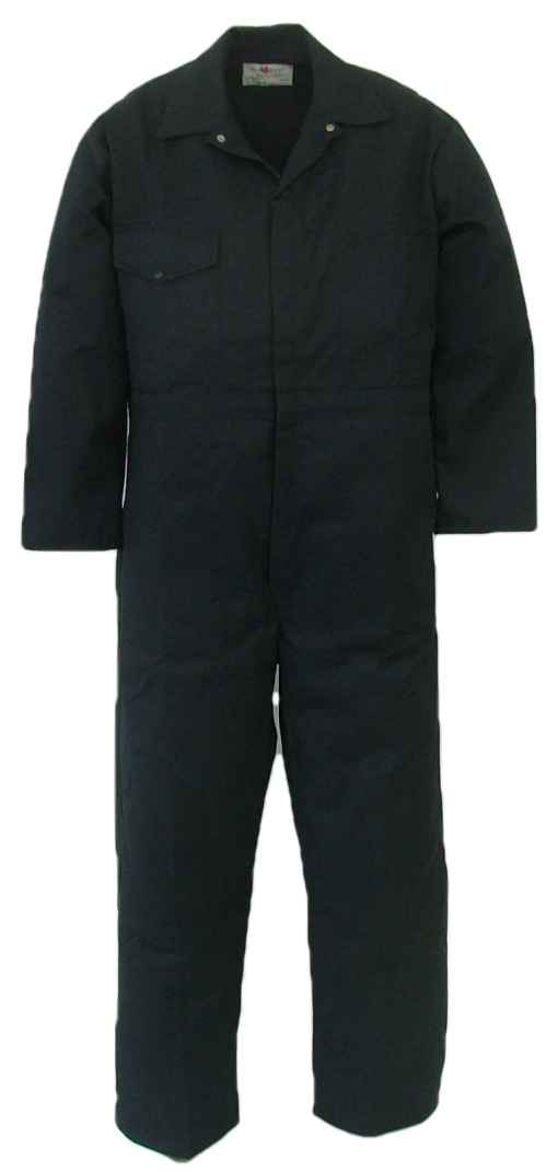 Long Sleeve coveralls. All coveralls are made with a durable 7.5 oz. 65% polyester/35% cotton blend twill fabric.  ~Made in Canada  ~two deep chest pocket (one with flap closure, one with pencil slot  ~two front pockets  ~two side openings for pant pocket access  ~two rear hip pockets  ~concealed 2-way, brass #5 YKK zipper   ~2 YKK domes at collar  ~expansion back feature  ~elastic in back  ~machine washable    Colours available:  navy, green, grey, black, tan and camouflage.  An additional surcharge will apply to camouflage.    Sizes and Pricing:  Available in Short and Regular lengths.  Size 36, 38, 40, 42 and 44 ~ $48.52  Size 46, 48, 50, and 52 ~ $54.20  Size 54, 56, 58, 60 and 62 ~ $59.90    Tall coveralls will be subject to a $2.80 surcharge.