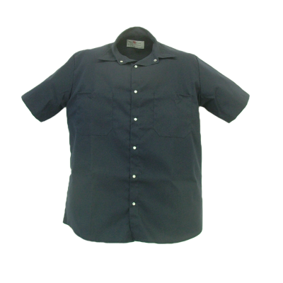 These shirts are made from a 65% polyester/35% cotton blend poplin fabric.  ~Made in Canada  ~2 chest pockets (1 with pencil slot)  ~pearl snap closure  ~machine washable    Available in navy, tan and light grey    Sizing and Pricing:  Sizes S, M, L, and XL ~ $32.07  Sizes XXL and 3XL ~ $35.53