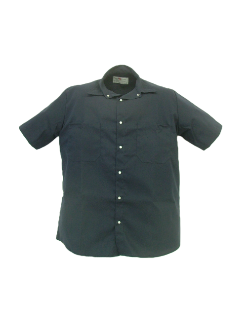 These shirts are made from a 65% polyester/35% cotton blend poplin fabric.  ~Made in Canada  ~2 chest pockets (1 with pencil slot)  ~pearl snap closure  ~machine washable    Available in navy, tan and light grey    Sizing and Pricing:  Sizes S, M, L, and XL ~ $32.07  Sizes XXL and 3XL ~ $35.53